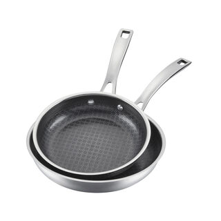 FusionPlus® Hybrid Stainless Steel 2-Pk Skillets (8" & 10")
